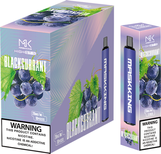 Maskking GTS Blackcurrant grosella negra caja 10 vapes desechables 2,500 puffs 4% nicotina – envío express CDMX