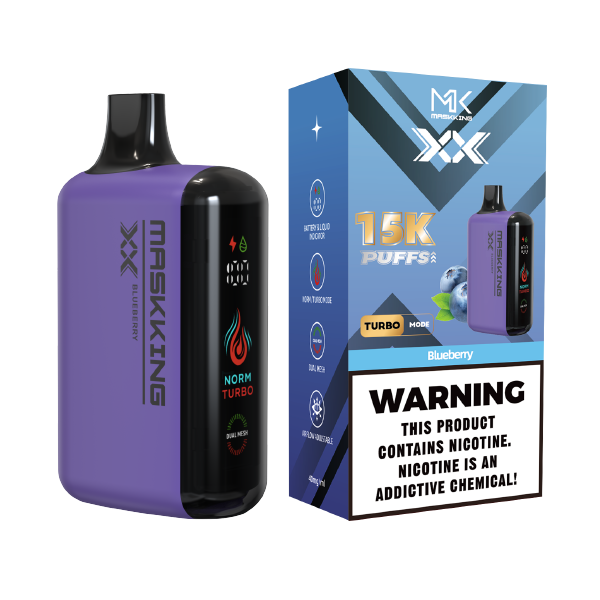 Maskking XX Blueberry arándano vapeador desechable 15,000 puffs pantalla LED recargable – TiendasVM México