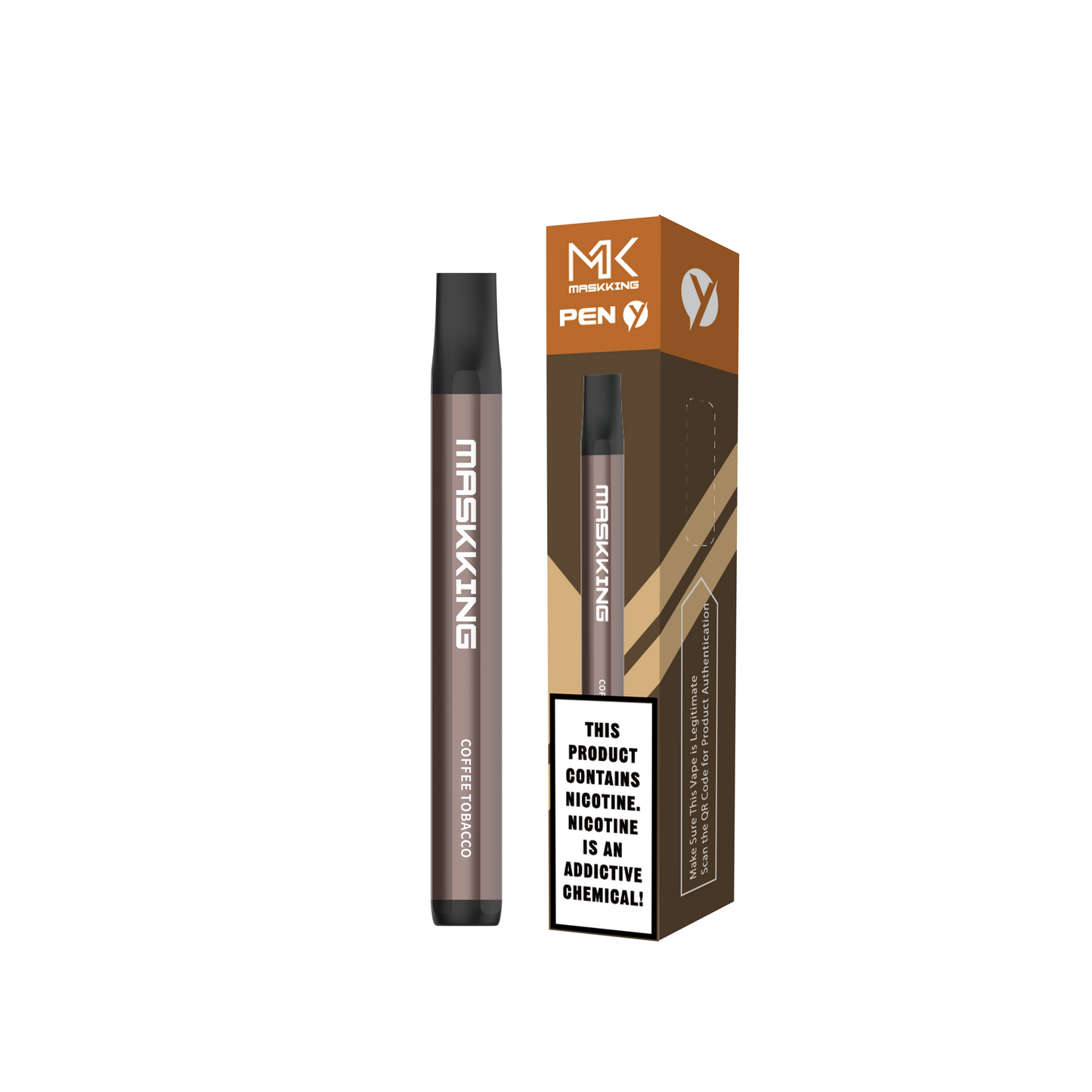 Maskking Pen Coffee Tobacco café tabaco vapeador desechable 600 puffs 5% nicotina compacto – TiendasVM México