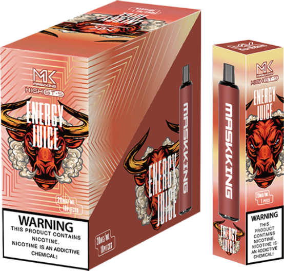 Maskking GTS Energy Juice jugo energético caja 10 vapes desechables 2,500 puffs 4% nicotina – caja 10 unidades México