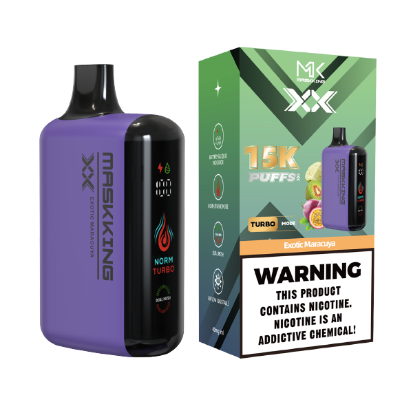 Maskking XX Exotic Maracuya maracuyá exótico vapeador desechable 15,000 puffs pantalla LED – compra en México