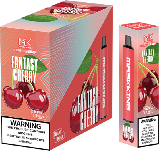 Maskking GTS Fantasy Cherry cereza fantasía caja 10 vapes desechables 2,500 puffs 4% nicotina – compra en México entrega CDMX