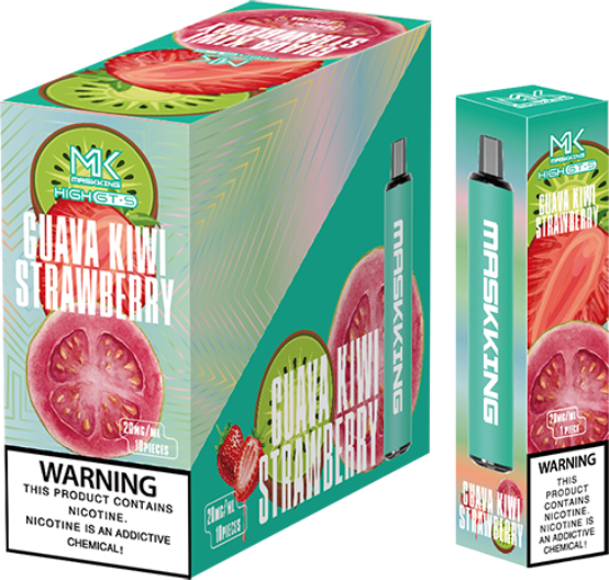 Maskking GTS Guava Kiwi Strawberry guayaba kiwi fresa caja 10 vapes desechables 2,500 puffs 4% nicotina – TiendasVM México
