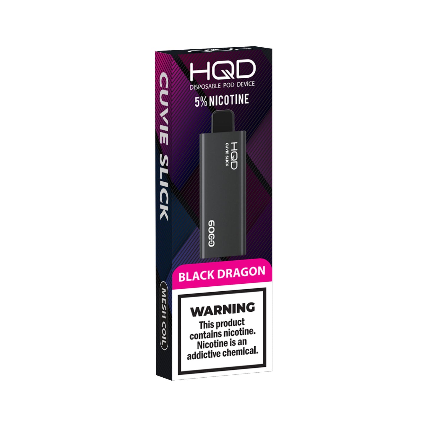 HQD Cuvie Slick Black Dragon Cigarro Electrónico Desechable 6000 Puffs Mesh Coil