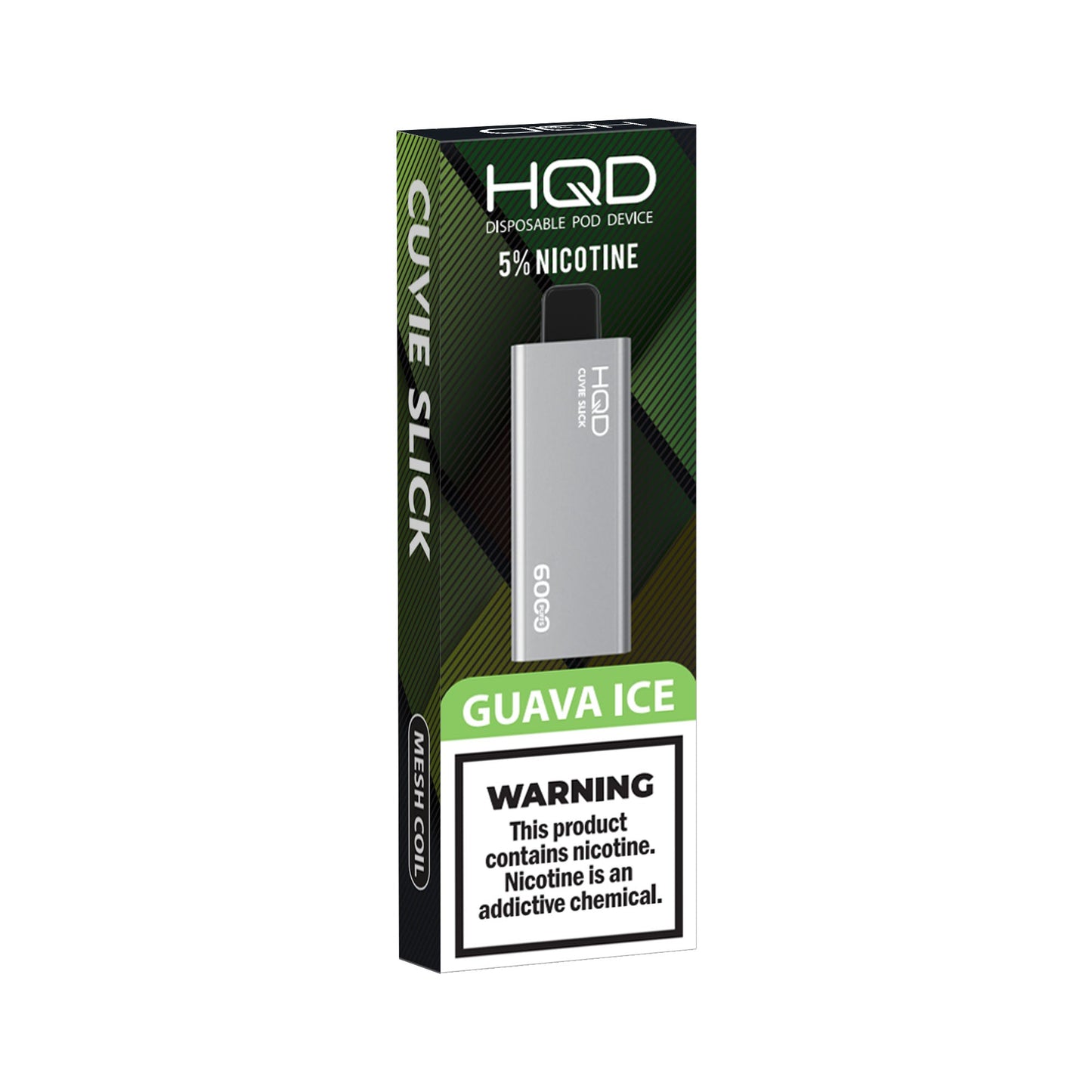 HQD Cuvie Slick Guava Ice cigarro electrónico desechable 6000 puffs mesh coil vape sabor guayaba con hielo comprar en CDMX envío express recíbelo el mismo día vape HQD original batería 1400mAh