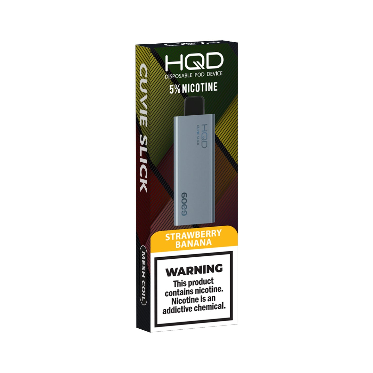 HQD Cuvie Slick Strawberry Banana cigarro electrónico desechable 6000 puffs mesh coil vape sabor fresa plátano comprar en CDMX envío express recíbelo el mismo día vape HQD original batería 1400mAh