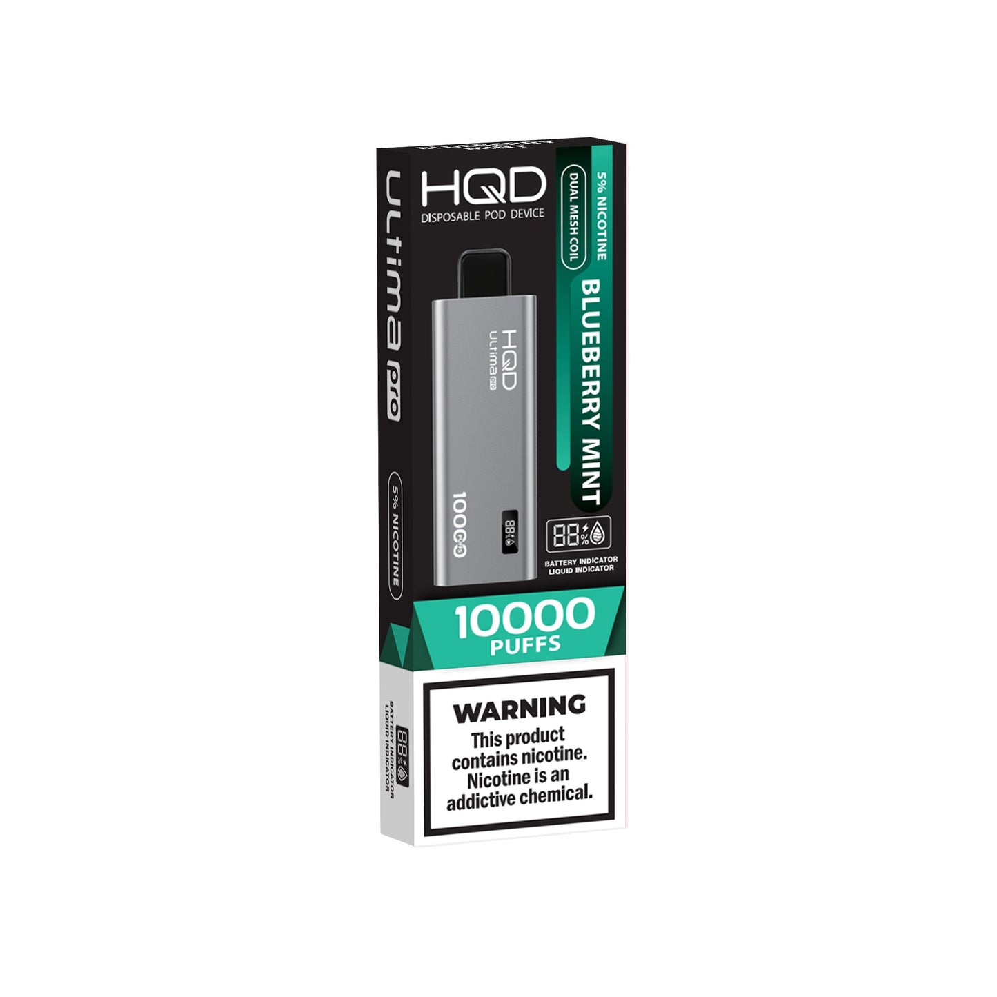 HQD Ultima Pro Blueberry Mint vape desechable 10000 puffs dual mesh pantalla inteligente batería recargable 650mAh vape sabor arándano menta comprar vape en CDMX vapes a domicilio CDMX entrega rápida Área Metropolitana