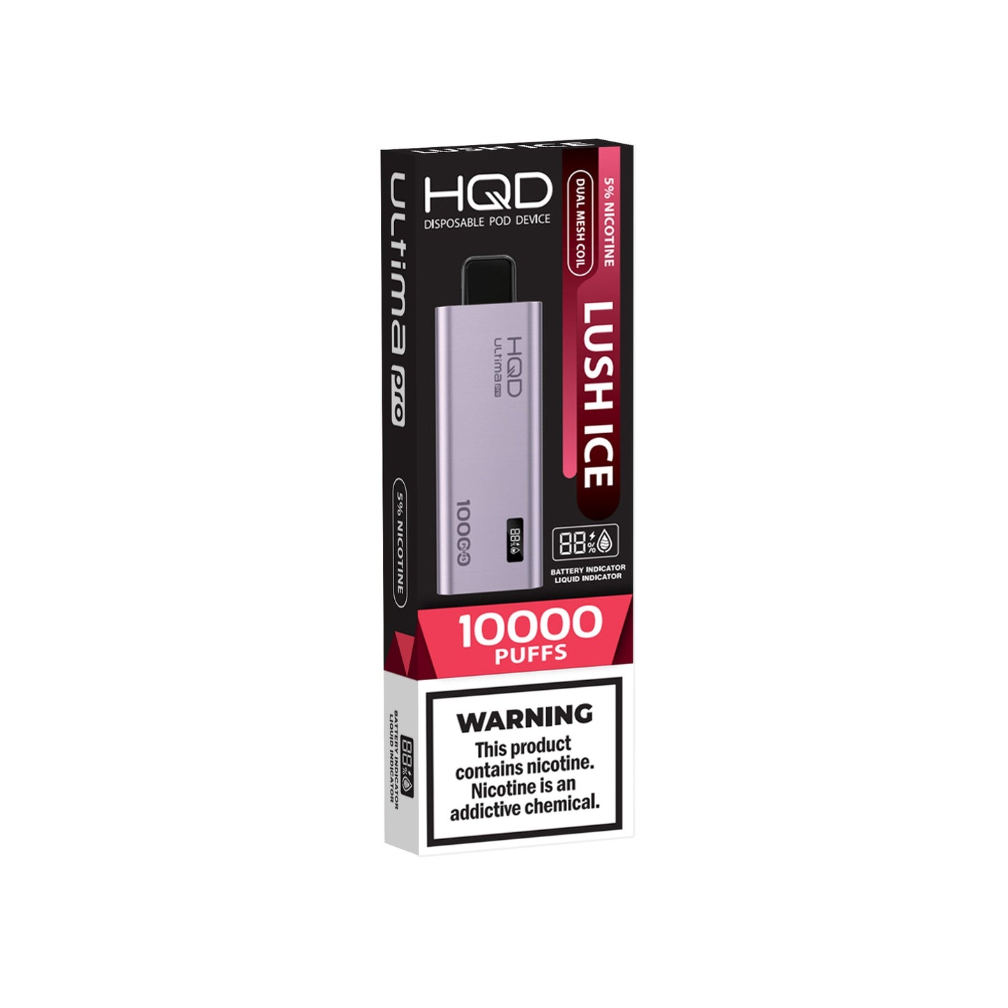 HQD Ultima Pro Lush Ice vape desechable 10000 puffs dual mesh pantalla inteligente batería recargable 650mAh vape sabor sandía hielo comprar vape en CDMX vapes a domicilio CDMX entrega rápida Área Metropolitana