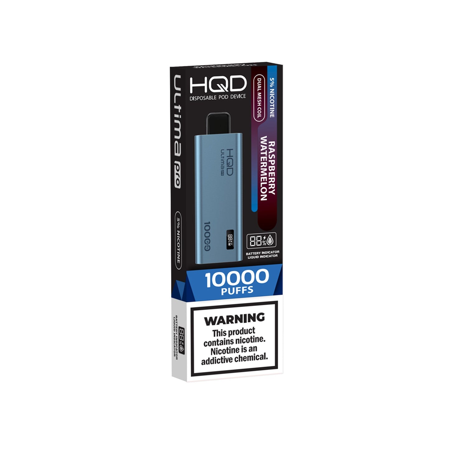 HQD Ultima Pro Raspberry Watermelon vape desechable 10000 puffs dual mesh pantalla inteligente batería recargable 650mAh vape sabor frambuesa sandía comprar vape en CDMX vapes a domicilio CDMX entrega rápida Área Metropolitana