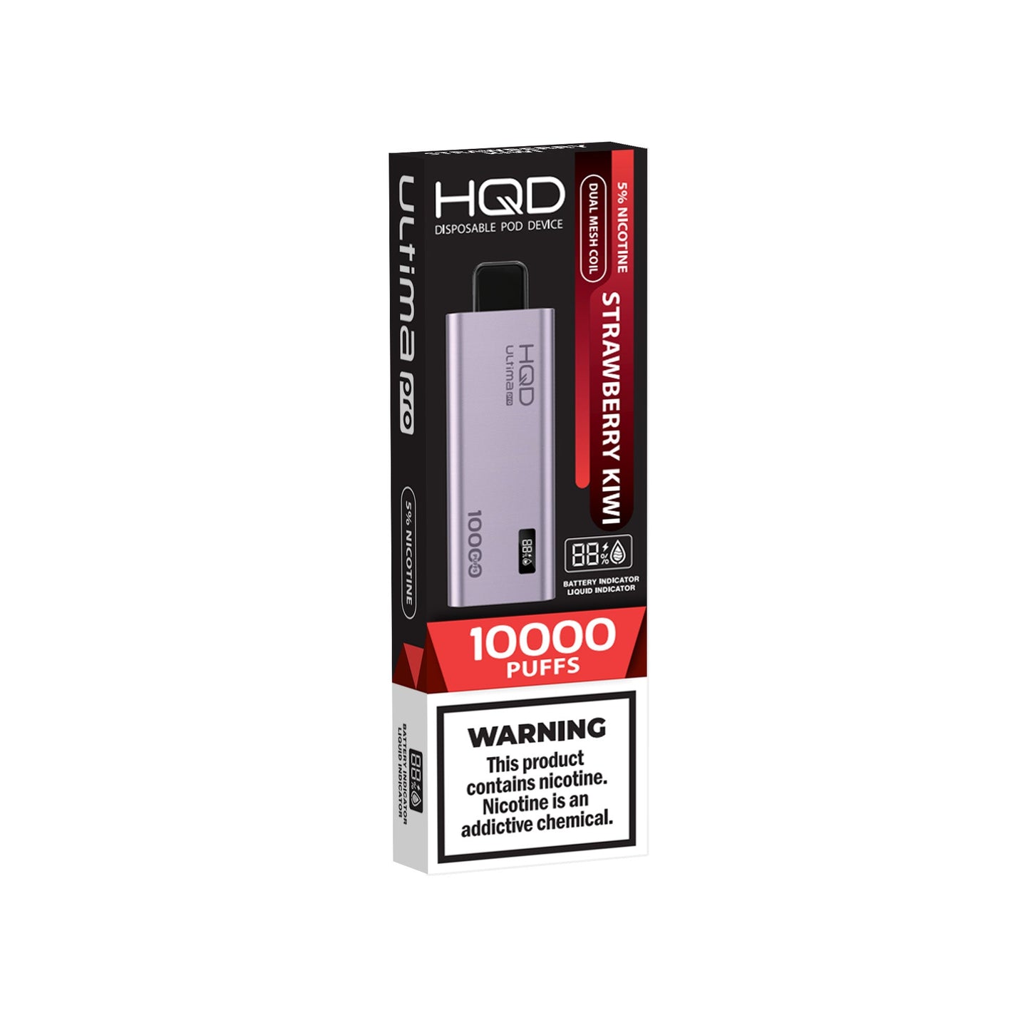 HQD Ultima Pro Strawberry Kiwi vape desechable 10000 puffs dual mesh pantalla inteligente batería recargable 650mAh vape sabor fresa kiwi comprar vape en CDMX vapes a domicilio CDMX entrega rápida Área Metropolitana