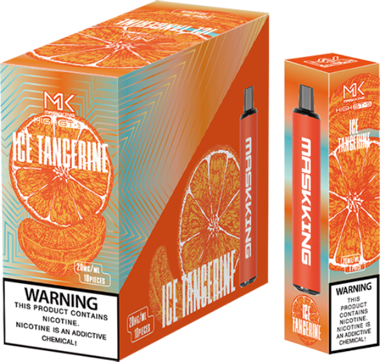 Maskking GTS Ice Tangerine tangerina con hielo caja 10 vapes desechables 2,500 puffs 4% nicotina – envío express CDMX