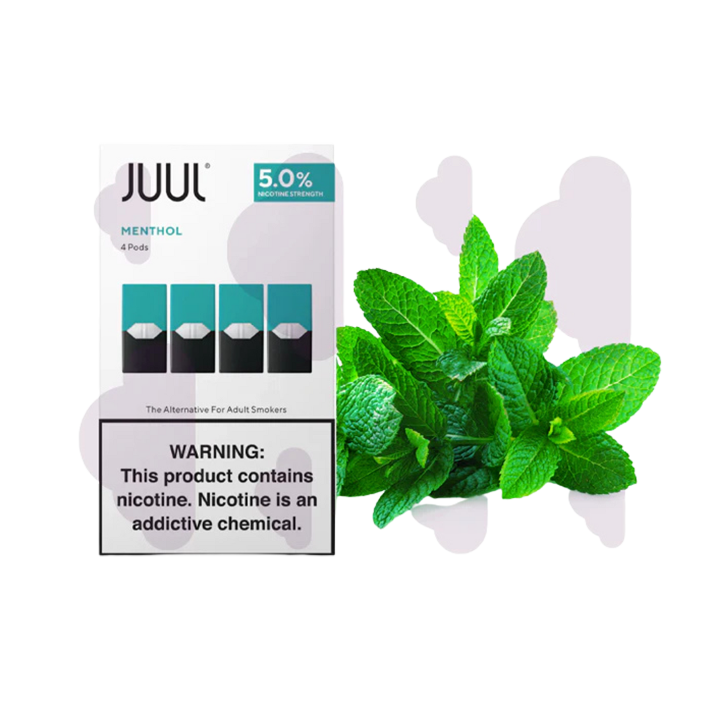 JUUL Menthol Pods cartucho JUUL 5% sales de nicotina sabor menthol compatible con dispositivo JUUL comprar pods JUUL en CDMX envío express vapes a domicilio CDMX y Área Metropolitana MENTA