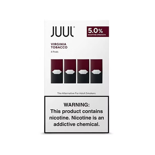 JUUL Virginia Tobacco Pods cartucho JUUL 5% sales de nicotina sabor tabaco virginia compatible con dispositivo JUUL comprar pods JUUL en CDMX envío express vapes a domicilio CDMX y Área Metropolitana
