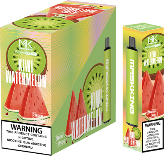 Maskking GTS Kiwi Watermelon kiwi sandía caja 10 vapes desechables 2,500 puffs 4% nicotina – entrega a domicilio CDMX