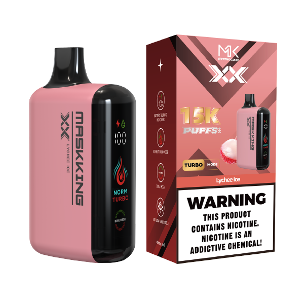 Maskking XX Lychee Ice lichi hielo vapeador desechable 15,000 puffs pantalla LED recargable – TiendasVM México