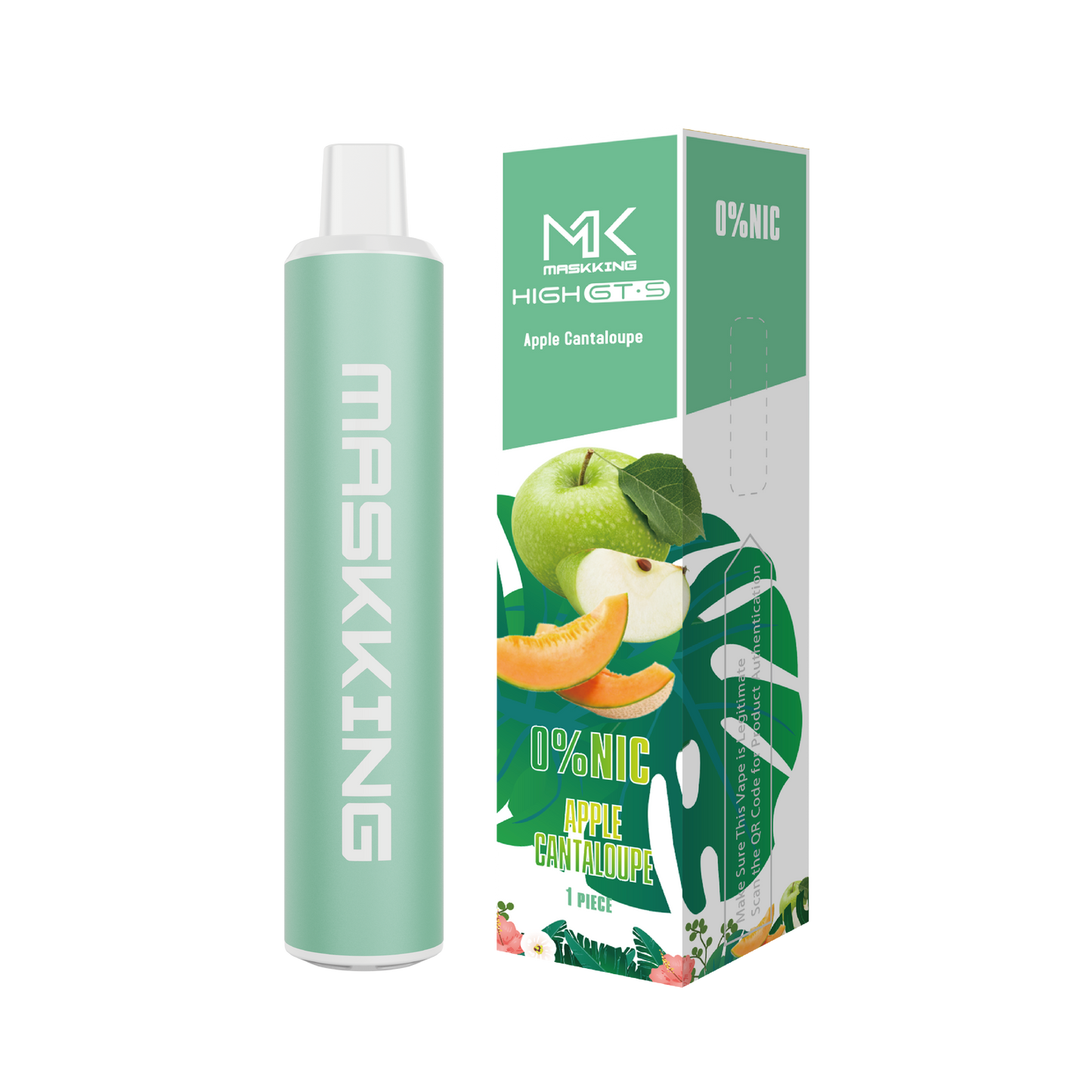 Maskking GTS Zero Apple Cantaloupe manzana melón vape sin nicotina 0% 2,500 puffs – compra en México, entrega CDMX