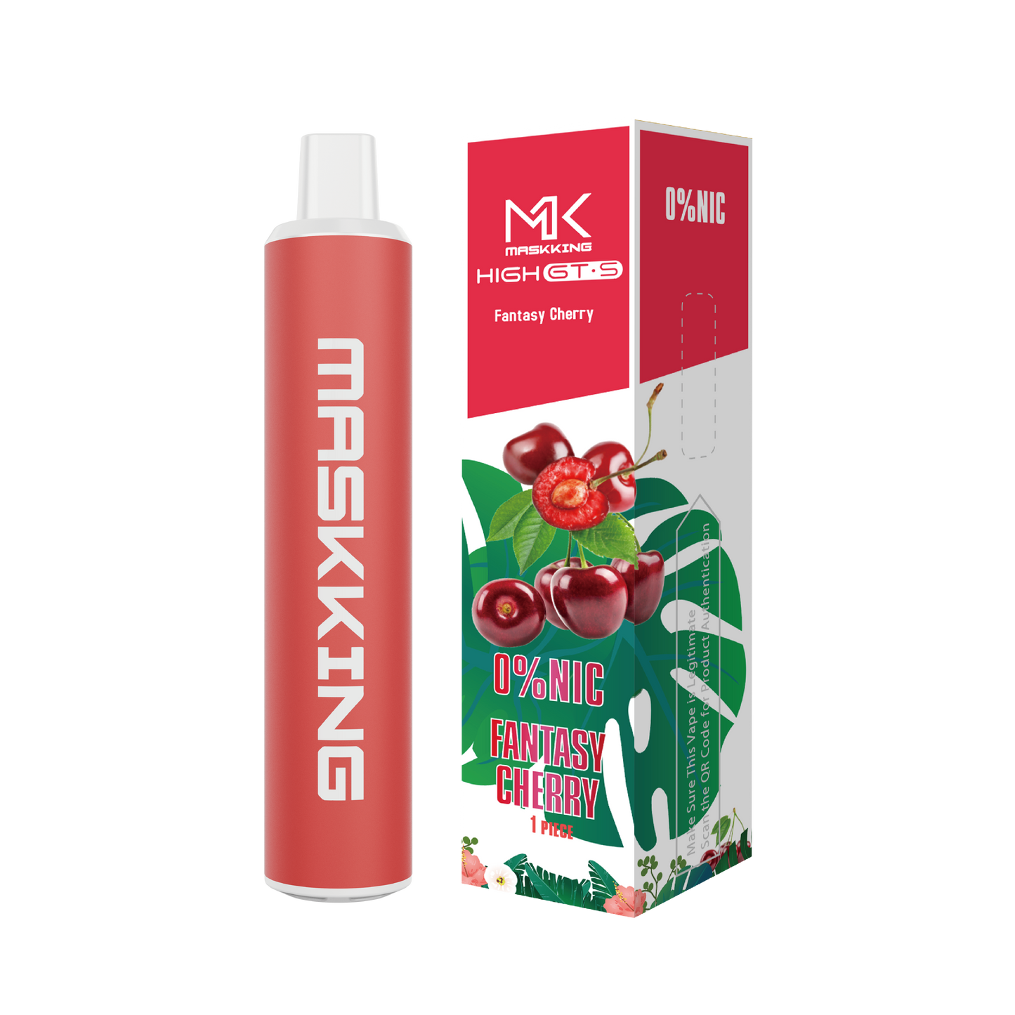 Maskking GTS Zero Fantasy Cherry cereza vapeador desechable 2,500 puffs sin nicotina – compra en México, entrega CDMX