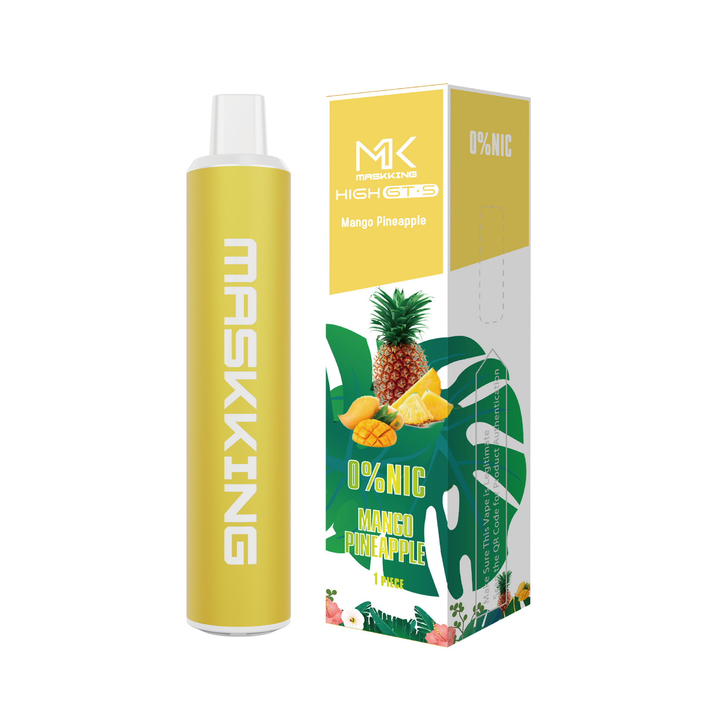 Maskking GTS Zero Mango Pineapple mango piña vape sin nicotina 2,500 puffs – compra en México, entrega a domicilio CDMX