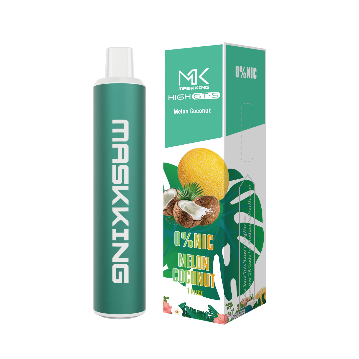 Maskking GTS Zero Melon Coconut melón coco vape sin nicotina 2,500 puffs – compra en México, entrega a domicilio CDMX