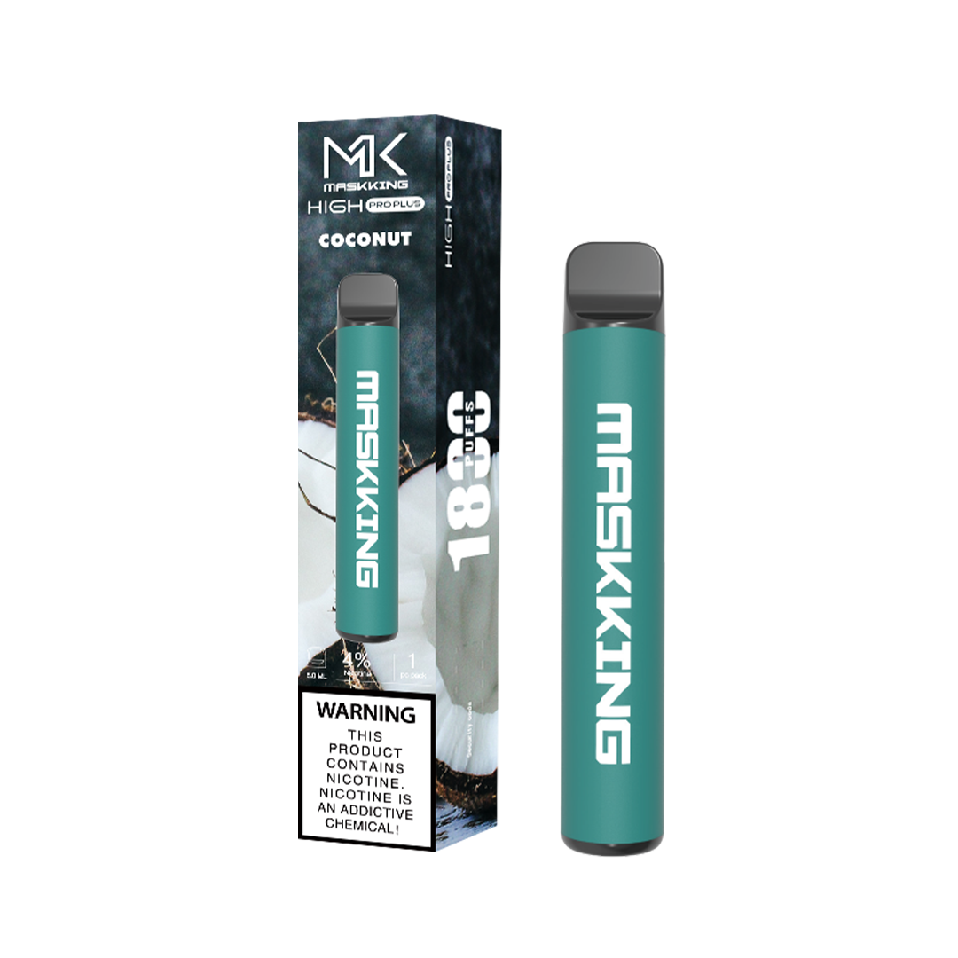 MK Maskking High Pro Plus Coconut vape desechable 1800 puffs 4% nicotina dispositivo compacto Maskking sabor coco comprar vape Maskking en CDMX envío express vapes a domicilio CDMX y Área Metropolitana