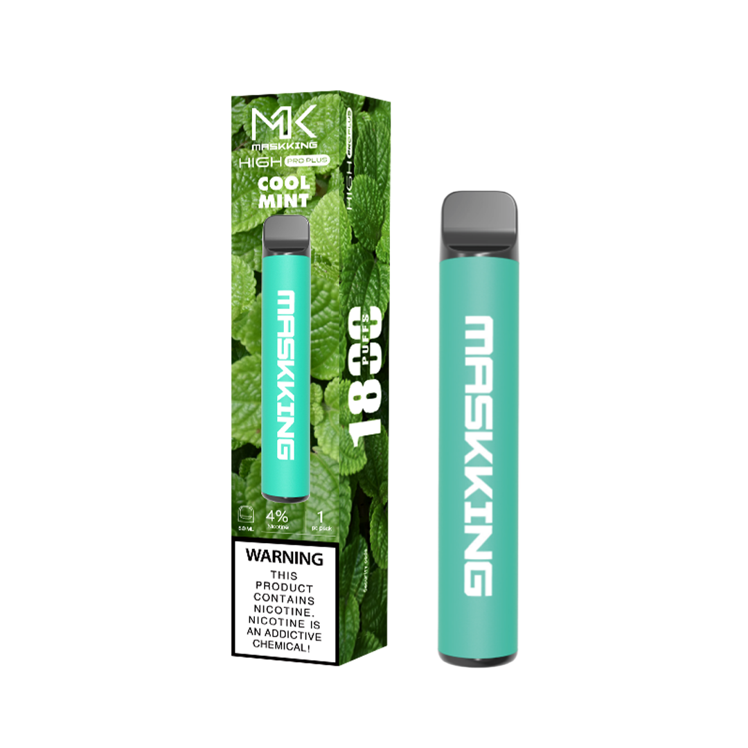 MK Maskking High Pro Plus Cool Mint vape desechable 1800 puffs 4% nicotina dispositivo compacto Maskking sabor menta fresca comprar vape Maskking en CDMX envío express vapes a domicilio CDMX y Área Metropolitana
