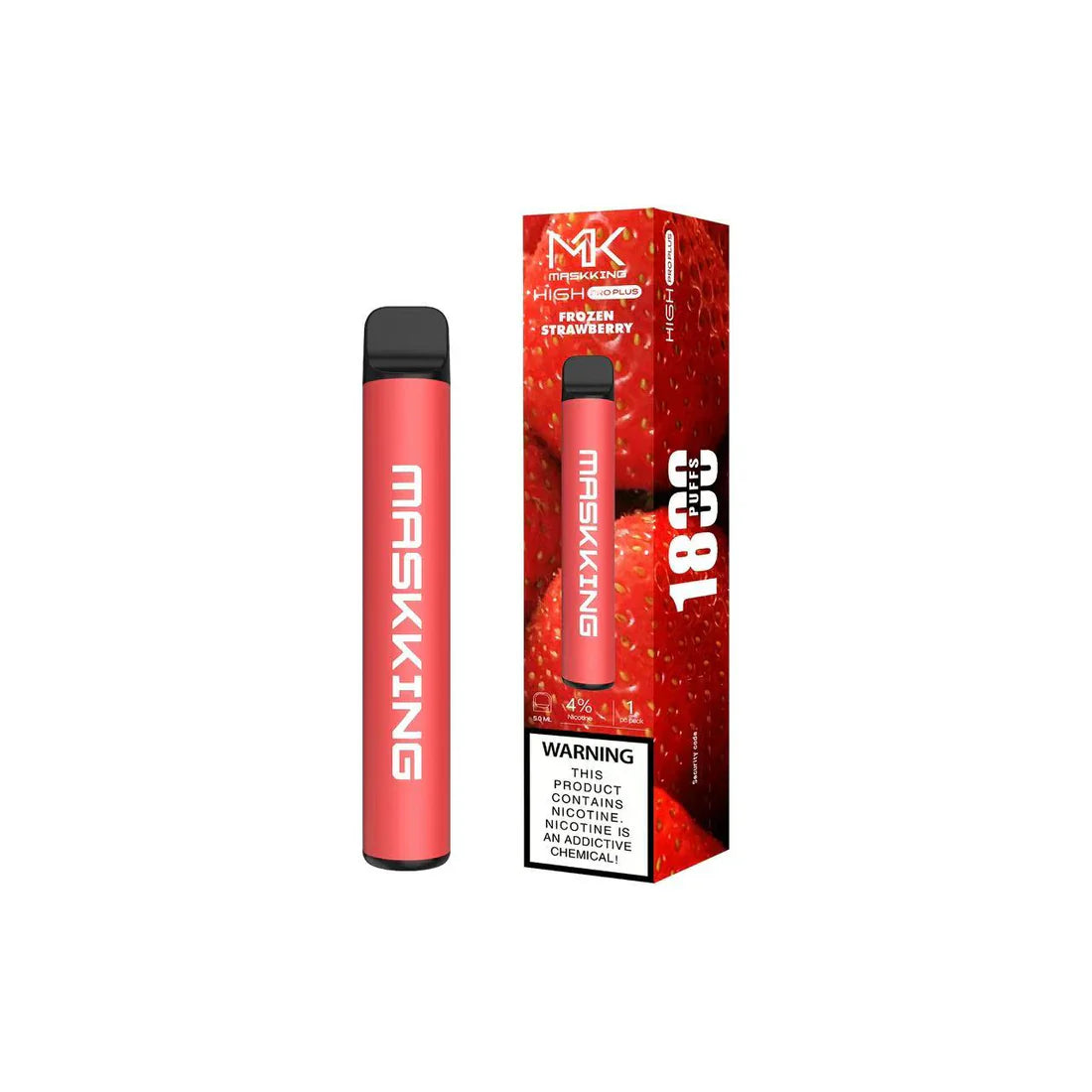 MK Maskking High Pro Plus Frozen Strawberry vape desechable 1800 puffs 4% nicotina dispositivo compacto Maskking sabor fresa hielo comprar vape Maskking en CDMX envío express vapes a domicilio CDMX y Área Metropolitana