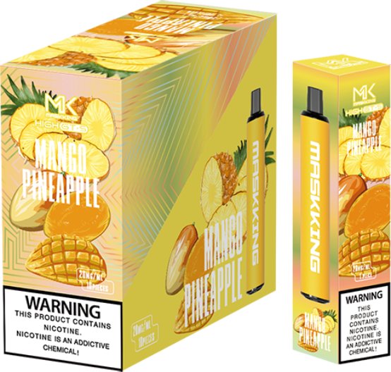 Maskking GTS Mango Pineapple mango piña caja 10 vapes desechables 2,500 puffs 4% nicotina – caja 10 unidades México