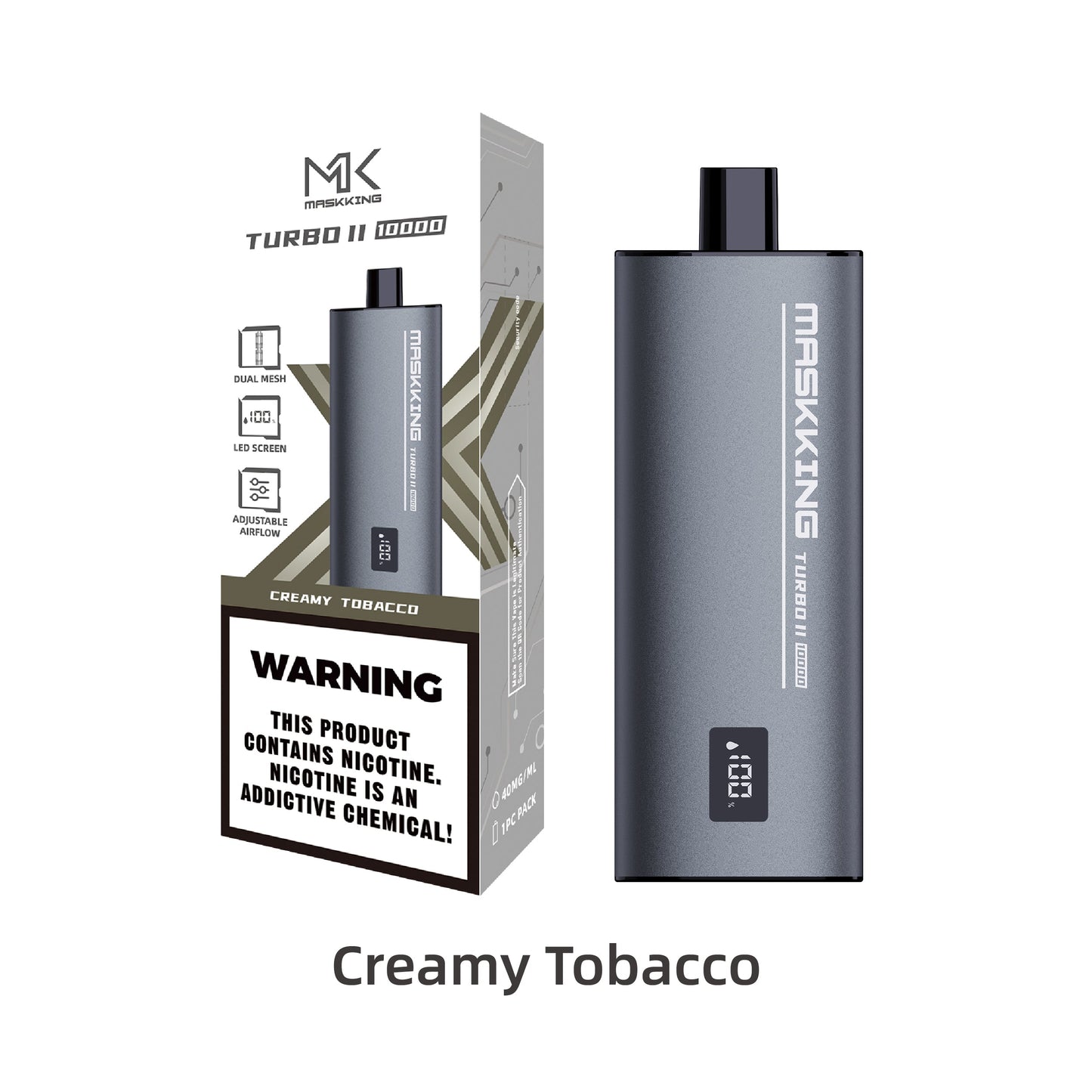 Compra el vape Maskking Turbo II original con los mejores sabores. Dispositivo desechable con gran duración y envío en México.