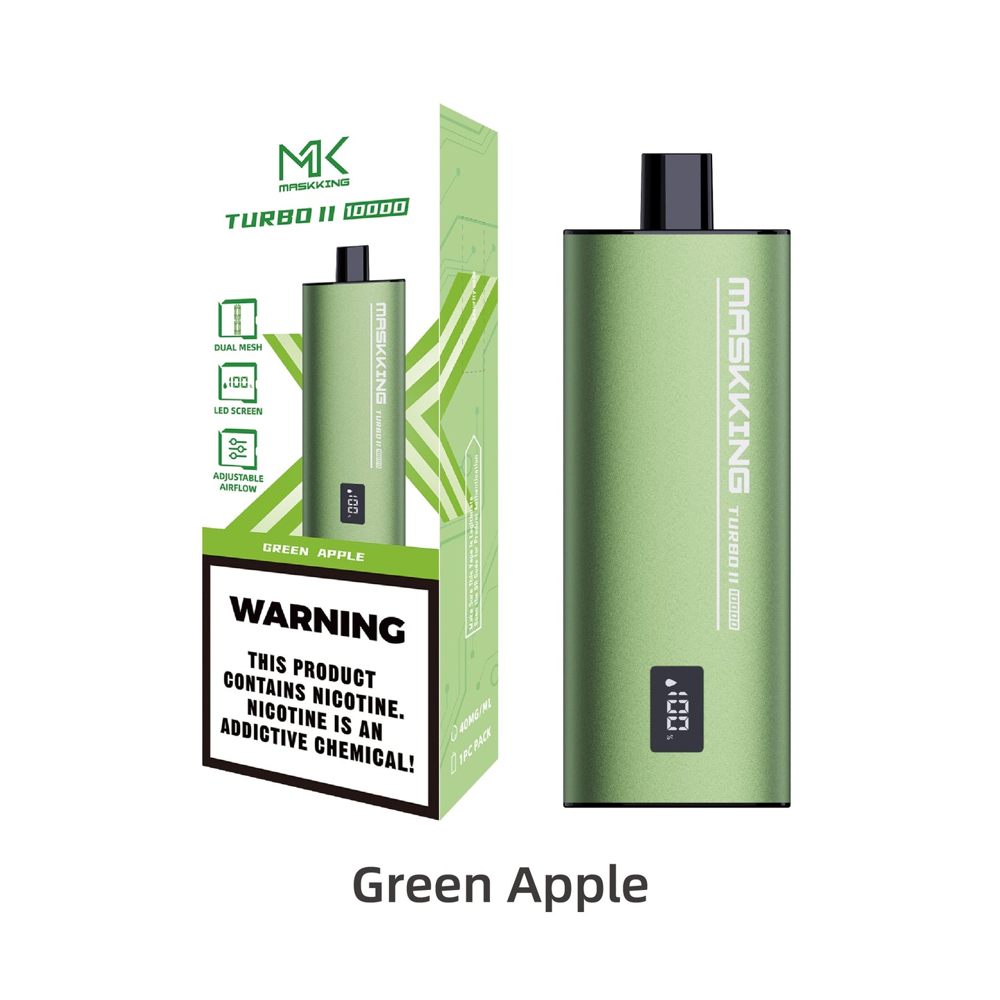 Compra el vape Maskking Turbo II original con los mejores sabores. Dispositivo desechable con gran duración y envío en México.