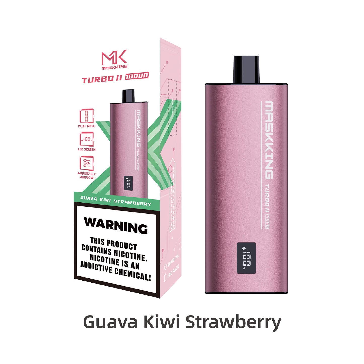Compra el vape Maskking Turbo II original con los mejores sabores. Dispositivo desechable con gran duración y envío en México.