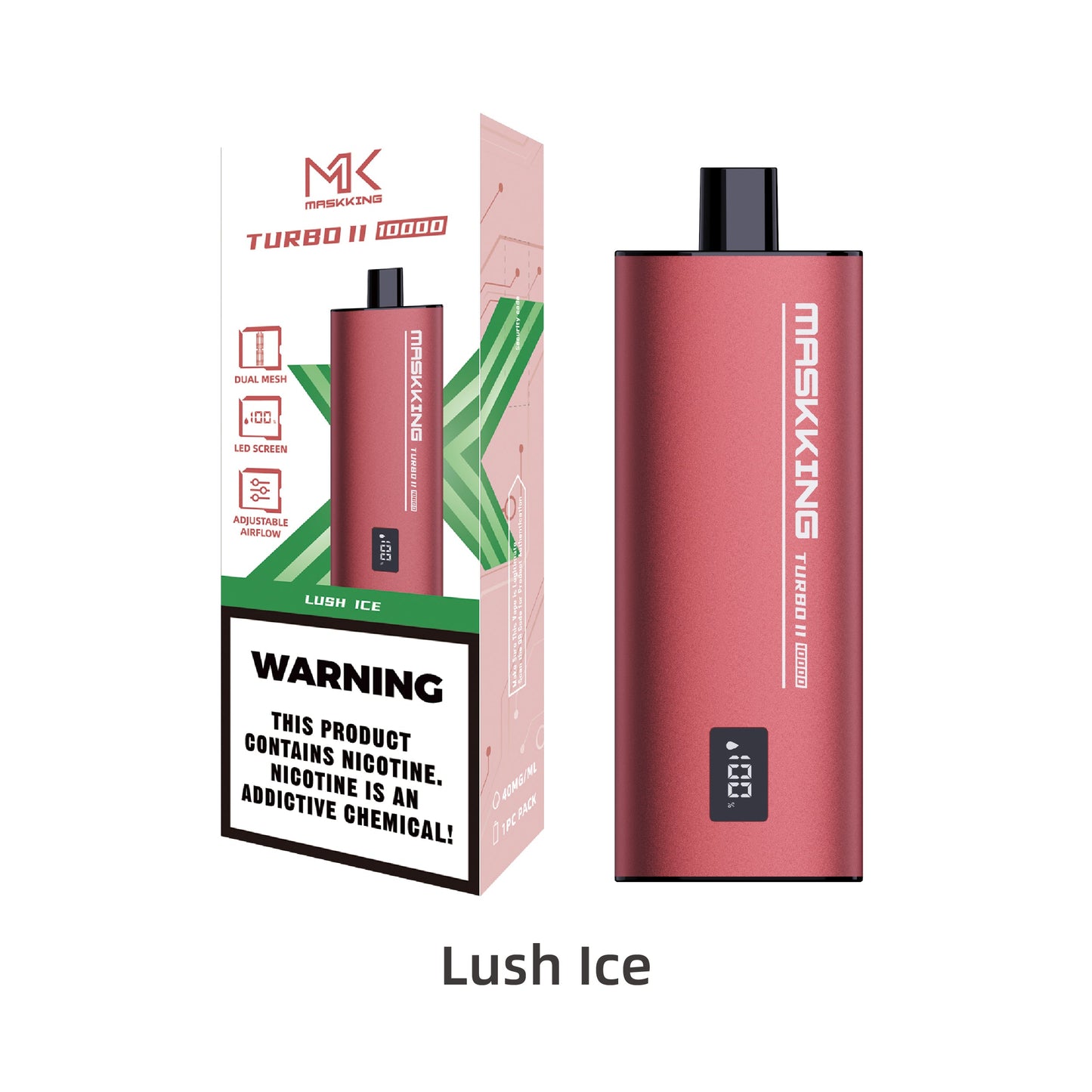 Compra el vape Maskking Turbo II original con los mejores sabores. Dispositivo desechable con gran duración y envío en México.