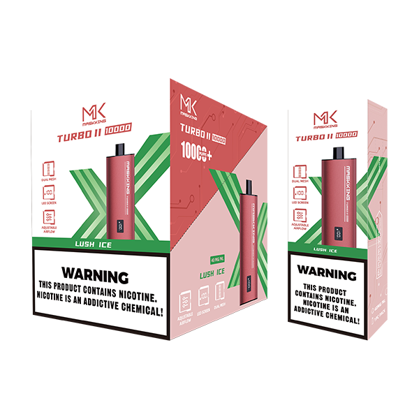 Maskking Turbo II Lush Ice sandía fría caja 10 vapes recargables 10,000 puffs pantalla airflow – compra en México entrega CDMX