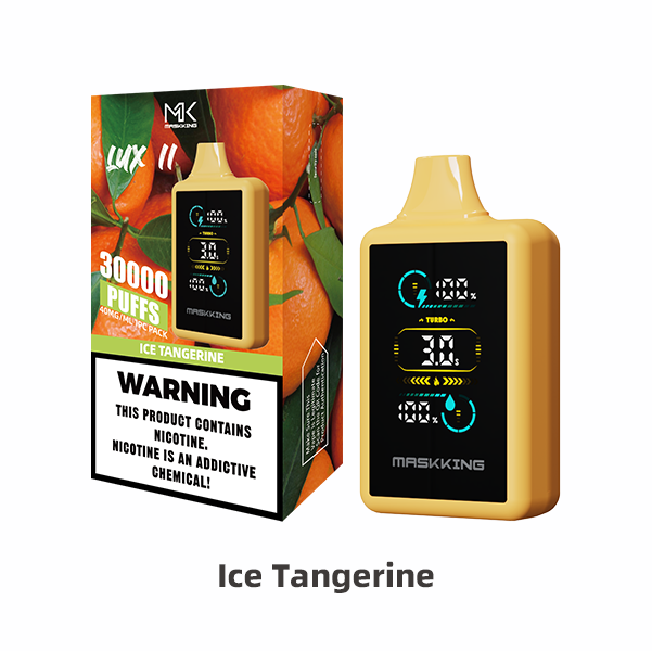 Maskking Lux II Ice Tangerine mandarina hielo vapeador desechable 30,000 puffs pantalla LED USB-C – compra en México, entrega CDMX