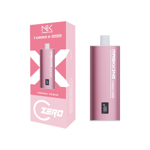 Maskking Turbo II Zero Frozen Peach durazno congelado vapeador desechable 10,000 puffs 0% nicotina USB-C – compra en México