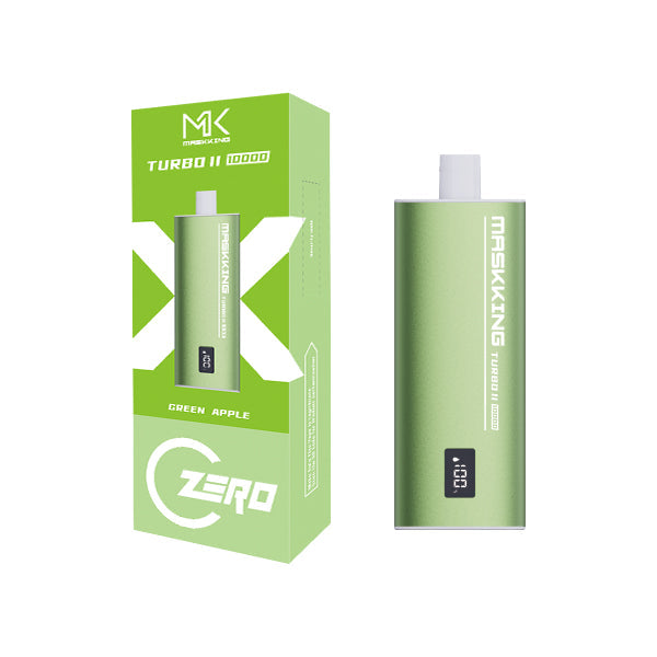 Maskking Turbo II Zero Green Apple manzana verde vapeador desechable 10,000 puffs sin nicotina – compra en México, entrega CDMX