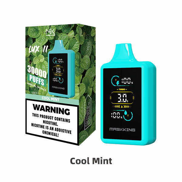 Maskking Lux II Cool Mint menta fría vapeador desechable 30,000 puffs pantalla LED recargable USB-C – TiendasVM México