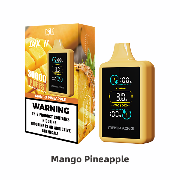 Maskking Lux II Mango Pineapple mango piña vapeador desechable 30,000 puffs pantalla LED USB-C – compra en México, entrega CDMX