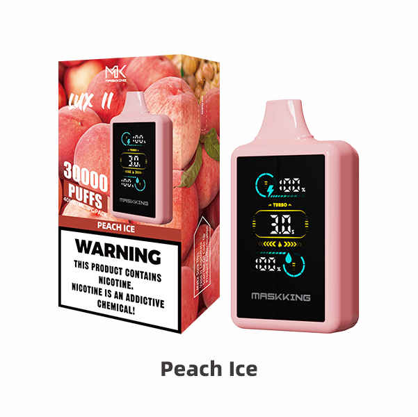 Maskking Lux II Peach Ice durazno hielo vapeador desechable 30,000 puffs pantalla LED recargable – compra en México, entrega CDMX