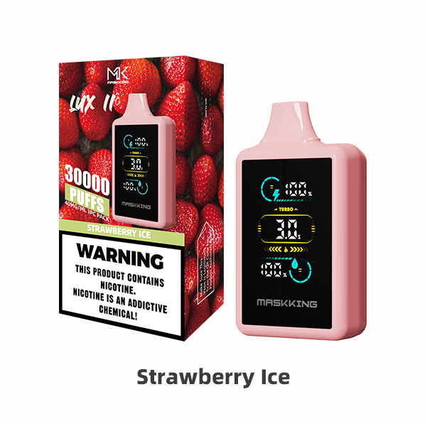Maskking Lux II Strawberry Ice fresa hielo vapeador desechable 30,000 puffs pantalla LED USB-C – compra en México, entrega CDMX