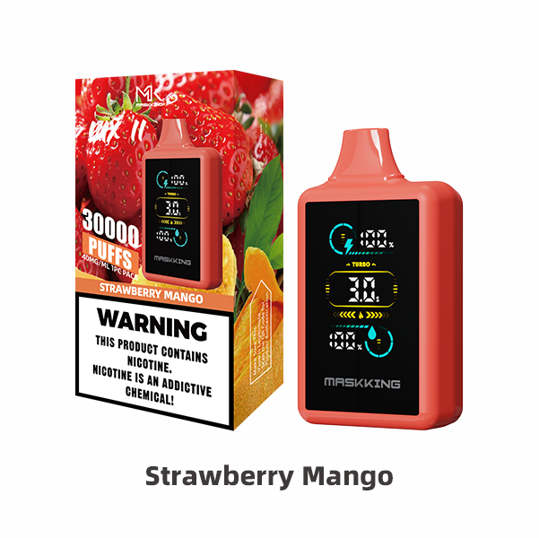 Maskking Lux II Strawberry Mango fresa mango vapeador desechable 30,000 puffs pantalla LED recargable – compra en México, entrega CDMX