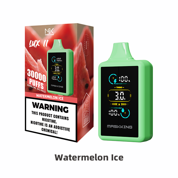 Maskking Lux II Watermelon Ice sandía hielo vapeador desechable 30,000 puffs pantalla LED recargable – compra en México, entrega CDMX