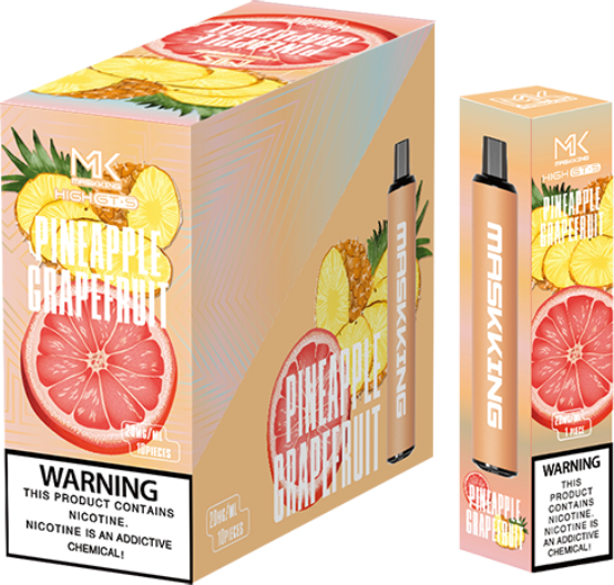 Maskking GTS Pineapple Grapefruit piña toronja caja 10 vapes desechables 2,500 puffs 4% nicotina – envío express CDMX