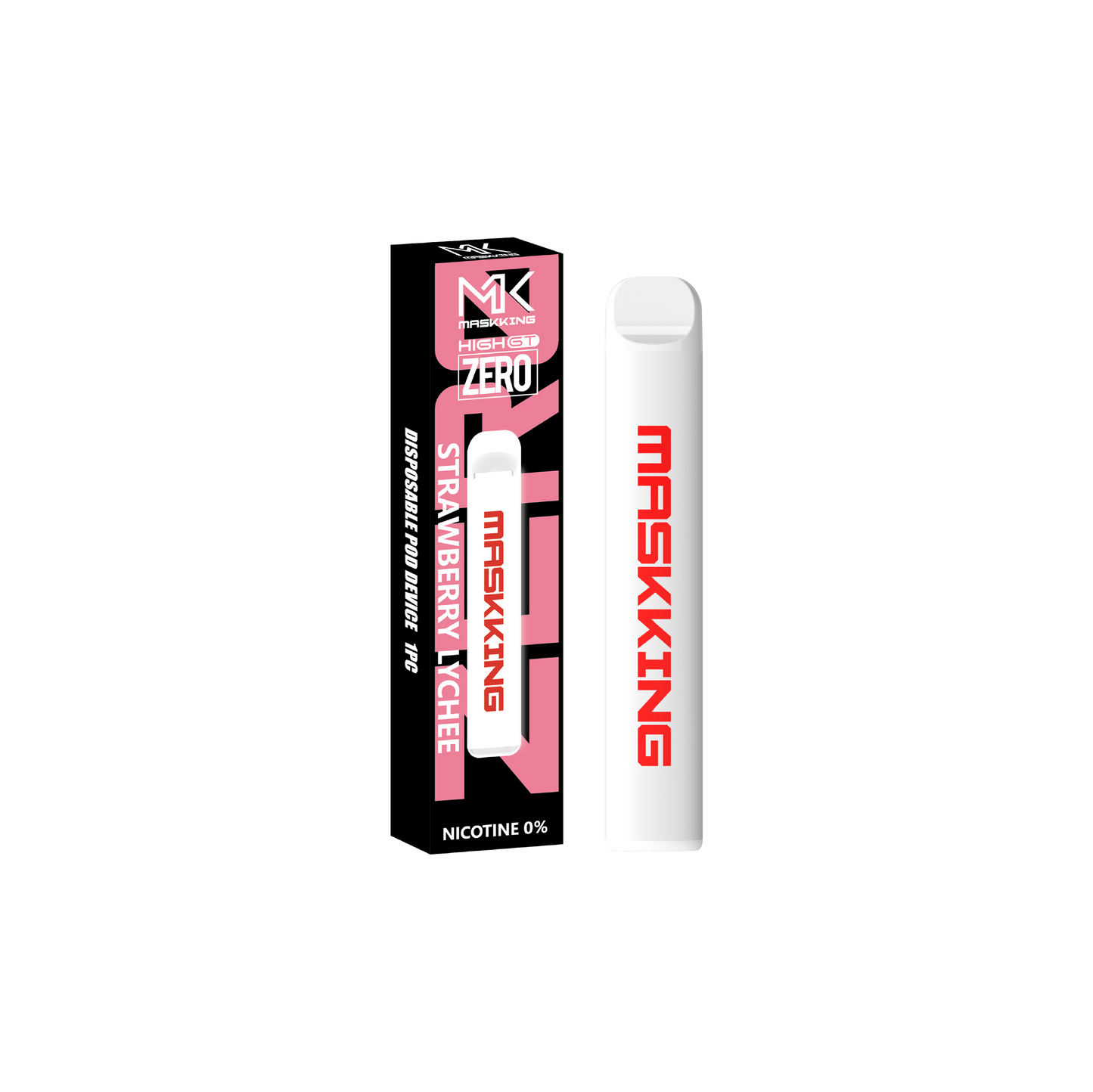 Maskking GT Zero Strawberry Lychee fresa lichi vapeador desechable 500 puffs sin nicotina – entrega a domicilio CDMX