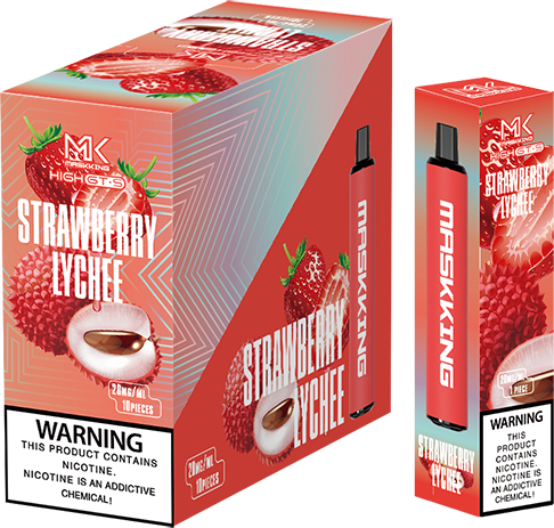 Maskking GTS Strawberry Lychee fresa lichi caja 10 vapes desechables 2,500 puffs 4% nicotina – caja 10 unidades México