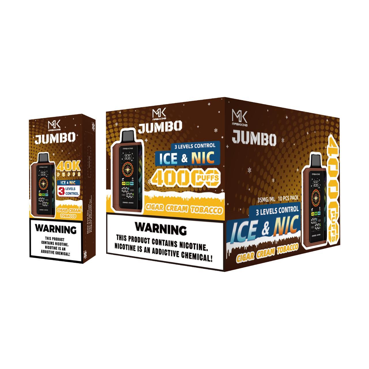 Maskking Jumbo Cigar Cream Tobacco cigarro crema tabaco caja 10 vapes 40,000 puffs ICE NIC control – compra en México entrega CDMX