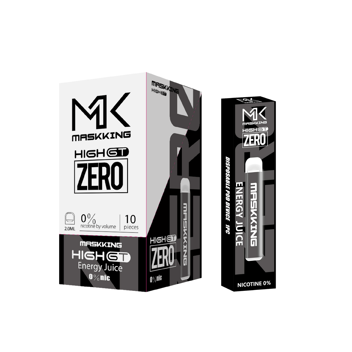 Maskking GT Zero Energy Juice jugo energético caja 10 vapes desechables 500 puffs 0% nicotina – envío express CDMX