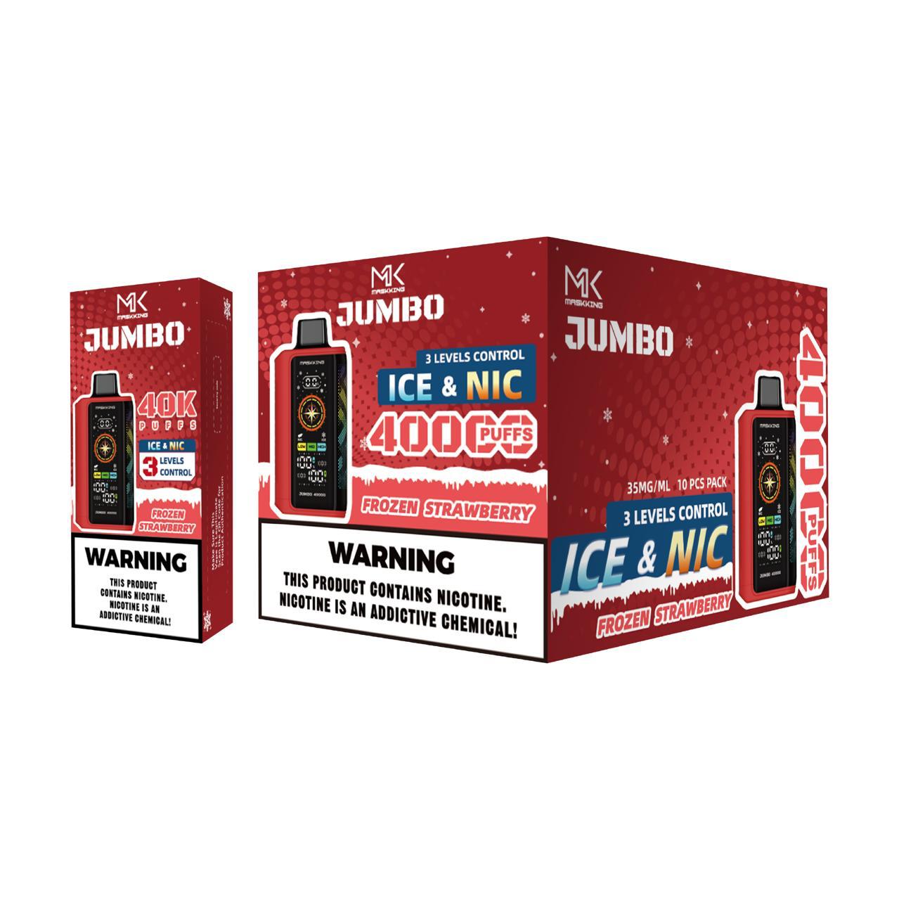 Maskking Jumbo Frozen Strawberry fresa helada caja 10 vapes 40,000 puffs ICE NIC control – compra en México entrega CDMX