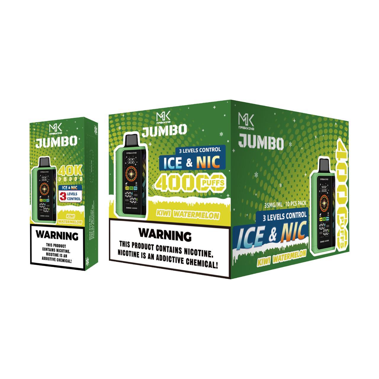 Maskking Jumbo Kiwi Watermelon kiwi sandía caja 10 vapes 40,000 puffs ICE NIC control – entrega a domicilio CDMX