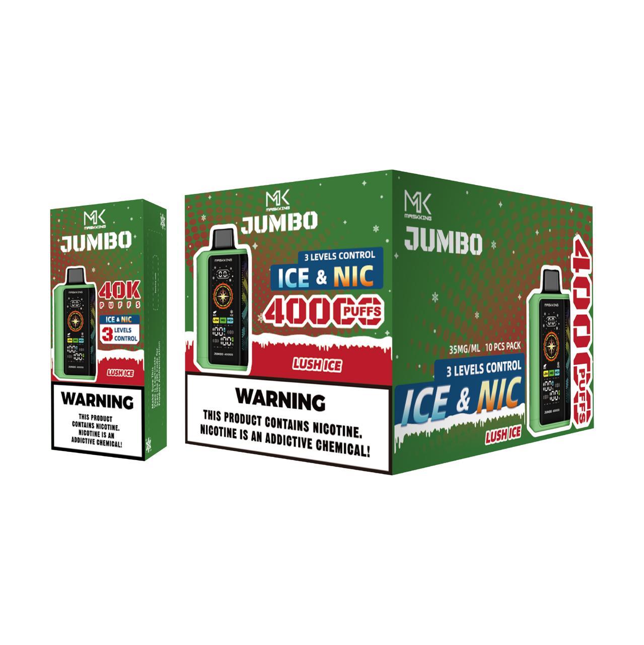 Maskking Jumbo Lush Ice sandía fría caja 10 vapes 40,000 puffs ICE NIC control – envío express CDMX