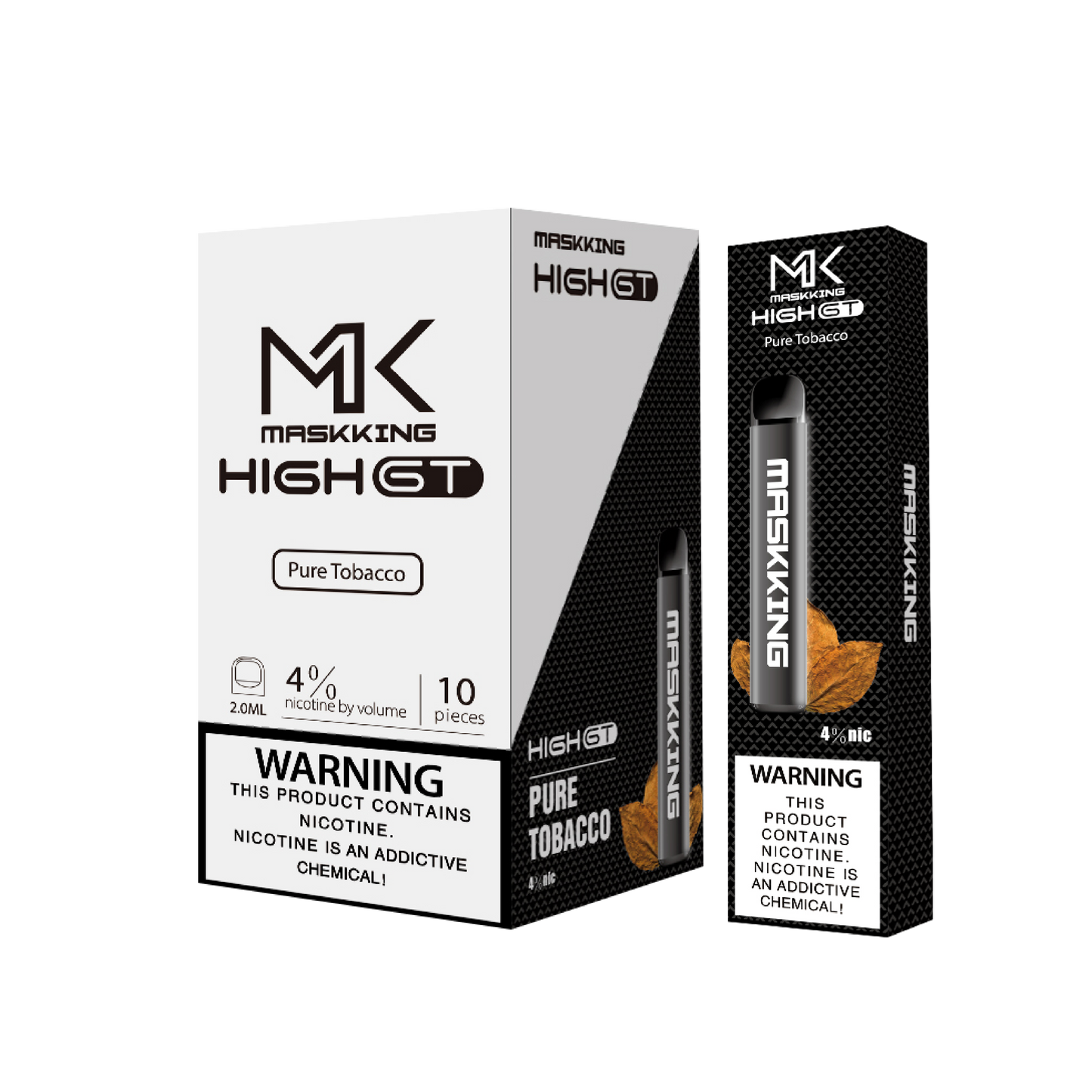 Maskking GT Pure Tobacco tabaco puro caja 10 vapes desechables 500 puffs 3-4% nicotina – compra en México entrega CDMX